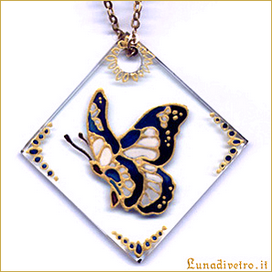 La farfalla - ciondolo Lunadivetro