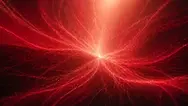 Rete di linee rosse luminose che convergono in un punto centrale, simile a un sistema neurale