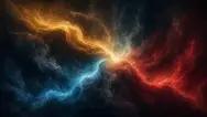 Le tre volontà Tre flussi energetici di colori diversi che si intrecciano e convergono in un punto centrale
